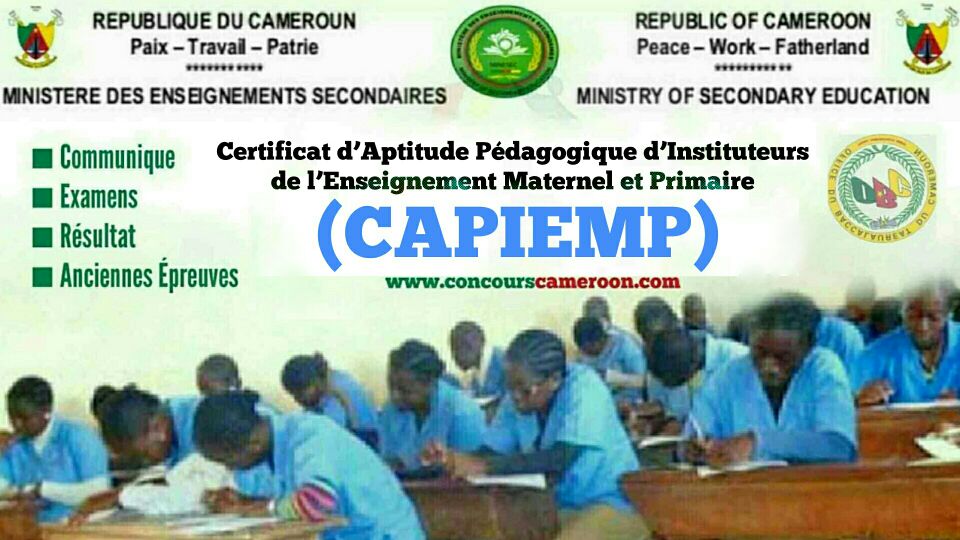 Resultat de l’Examen CAPIEMP 2020, MINESEC Cameroon